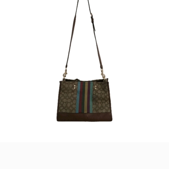 Coach Dempsey 29 Carryall Jacquard Stripe & Patch - Rainbow Multi EUC - Picture 10 of 12